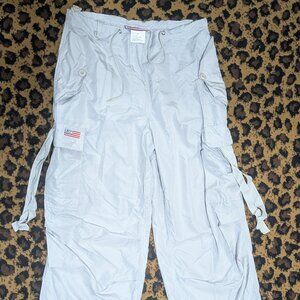 Vintage  UFO Steel Gray Cargo Parachute Pants sz M Rave/Skater - silky feel